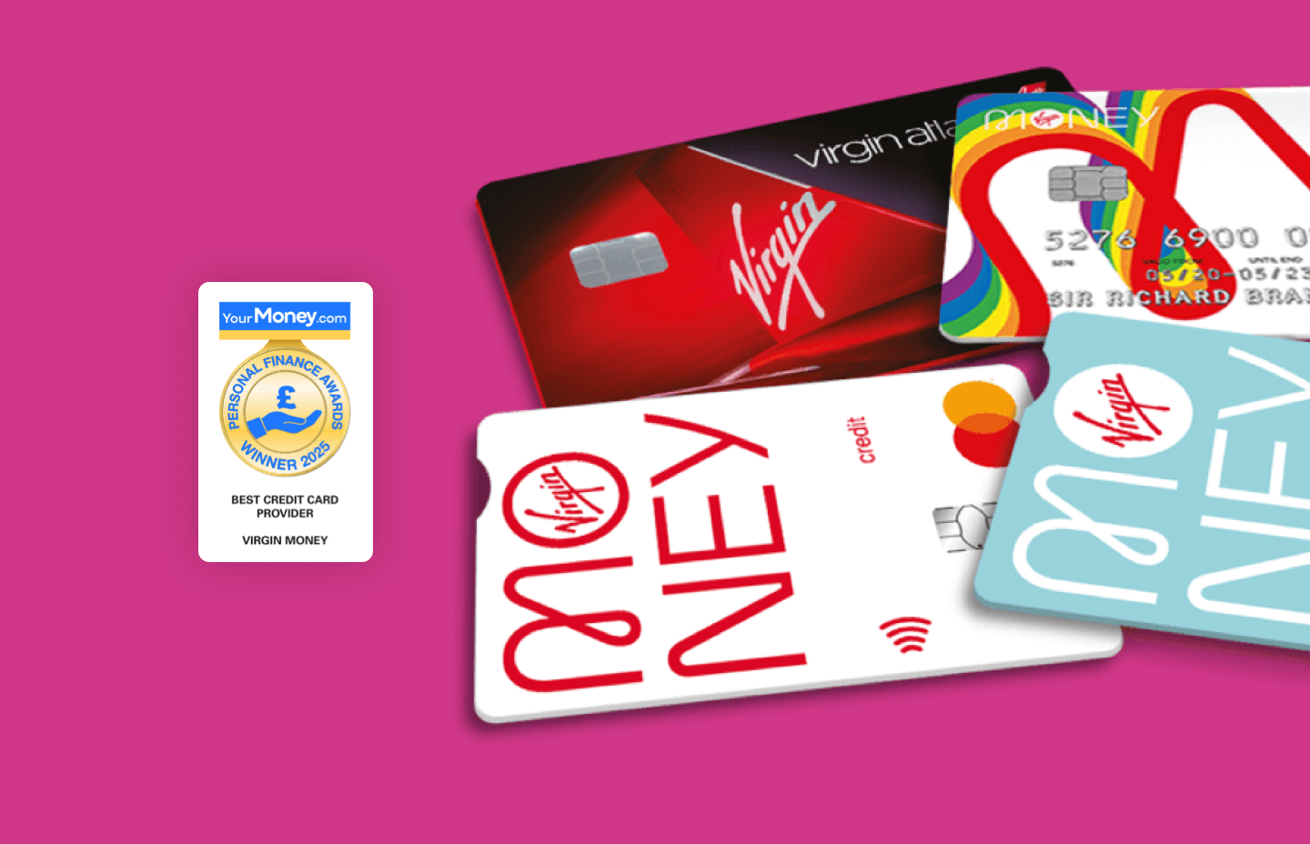 Yourmoney.com personal finance awards winner 2025. Best credit card provider, Virgin Money.