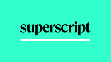 Superscript logo on green background