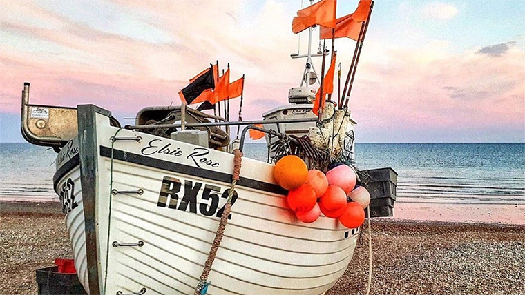 The Elsie Rose boat on the beach. Credit: Sussex Bloggers.