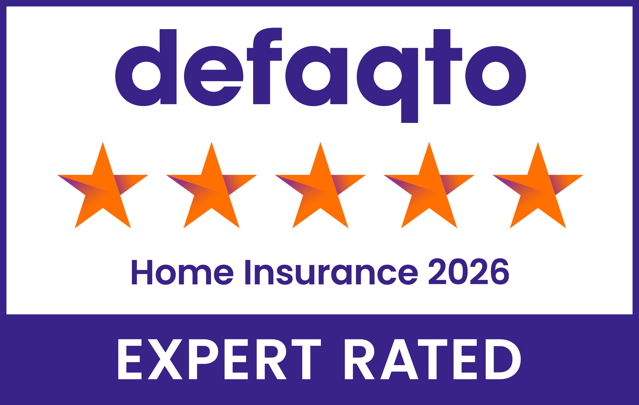 Defaqto 5 star Home Insurance. Expert rated.