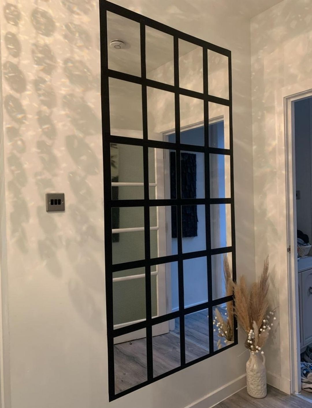 The Flipped Piece hallway with fabulous DIY mirror