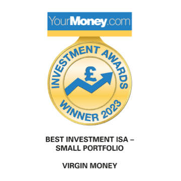 YourMoney.com Investment Awards Winner 2023, Best investment ISA - small portfolio logo