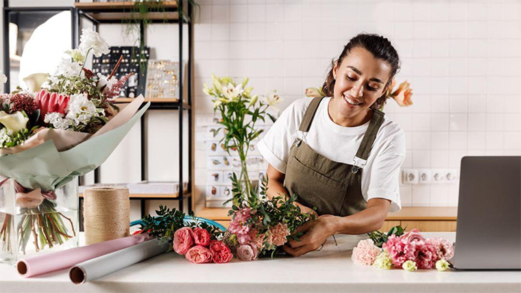 florist arranging flowers