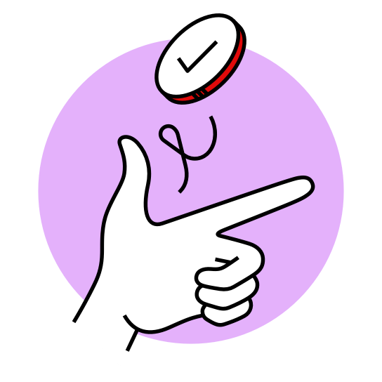 Illustration of a shopping bag on a circular light purple background