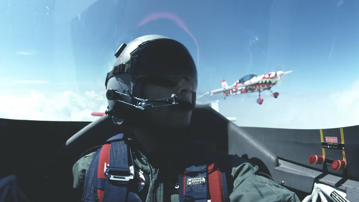 pilot sitting in a cockpit