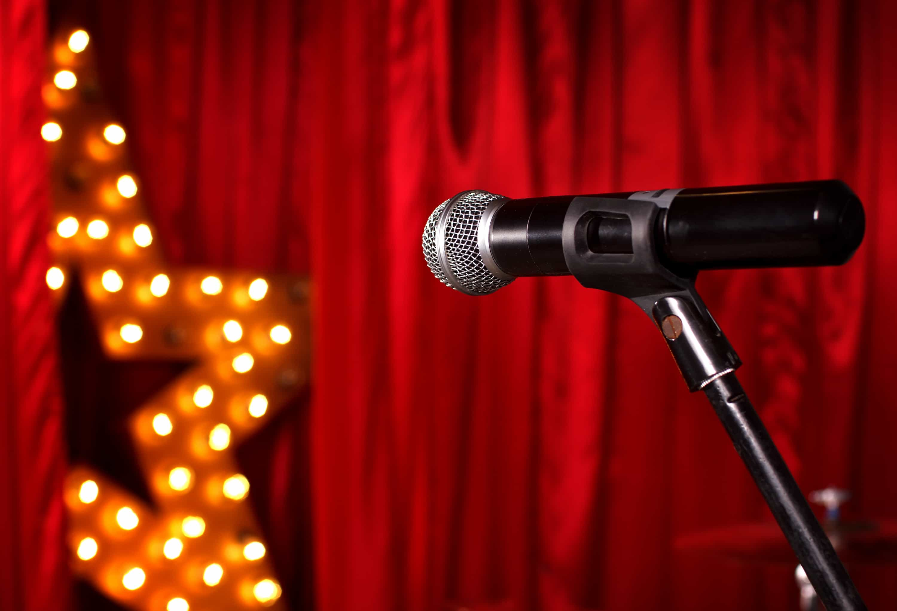 microphone by a lightbulb star